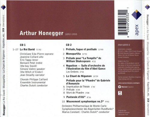 Charles Dutoit, Marius Constant - Arthur Honegger: Le Roi David (2005) CD-Rip