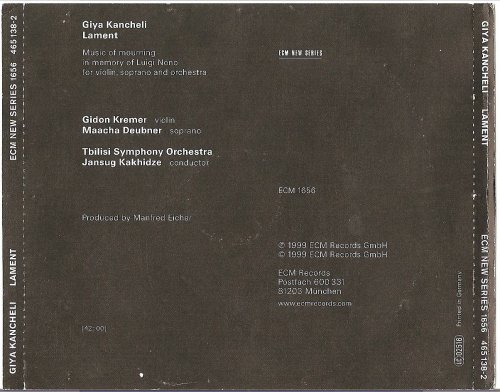 Gidon Kremer - Giya Kancheli: Lament (1998) CD-Rip
