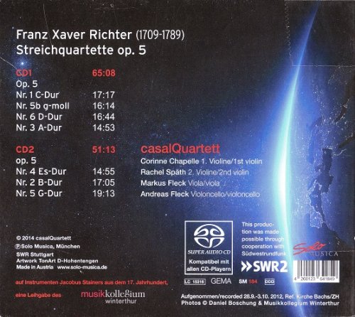 casalQuartett - Franz Xaver Richter: Genesis 1757, 7 Streichquartette Opus 5 (2014) [SACD]