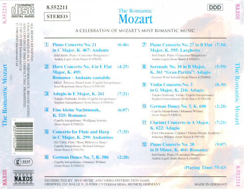 VA - The Romantic Mozart (A Celebration Of Mozart's Most Romantic Music) (1996)