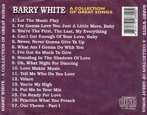 Barry White - A Collection Of Great Songs (2001)