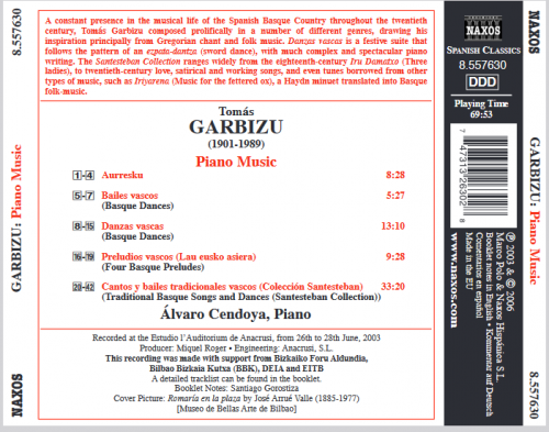 Alvaro Cendoya - Garbizu: Musique pour piano (2006)
