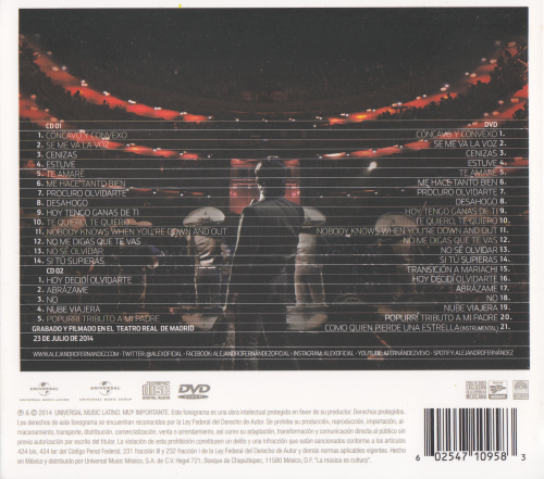 Alejandro Fernandez - Confidencias Reales (2СD) (2014) CD-Rip