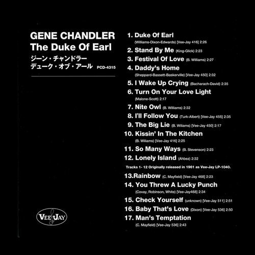 Gene Chandler - The Duke Of Earl (1961) CD Rip