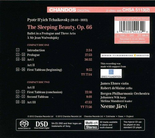James Ehnes, Robert deMaine, Bergen Philharmonic Orchestra, Neeme Järvi - Tchaikovsky: The Sleeping Beauty (2012) CD-Rip