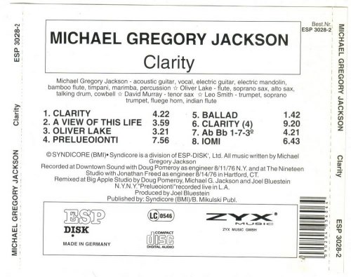 Michael Gregory Jackson - Clarity (1976 Reissue) (2010) CD-Rip