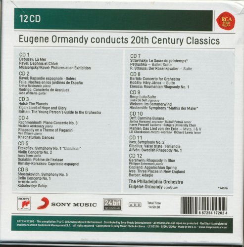 Eugene Ormandy - Eugene Ormandy conducts 20th Century Classics (2012) [12CD Box Set]