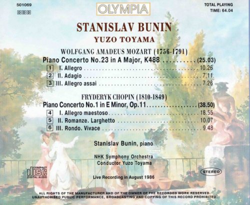 Stanislav Bunin, Yuzo Toyama - Mozart: Piano Concerto No. 23 / Chopin: Piano Concerto No. 1 (1998) CD-Rip