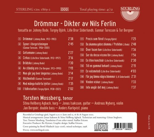 Torsten Mossberg - Dreams: Poems by Nils Ferlin (2023)