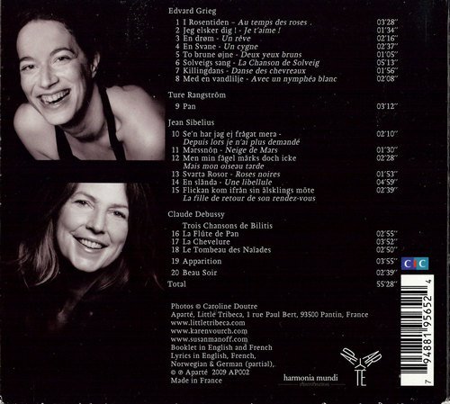 Karen Vourc'h, Susan Manoff - Grieg, Sibelius, Debussy, Rangström: Songs (2009) CD-Rip