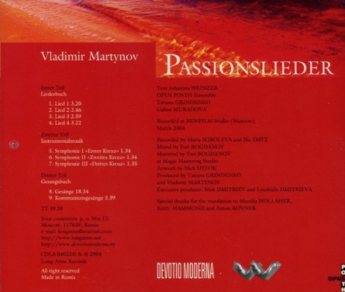 Vladimir Martynov - Passionslieder (2004) CD-Rip