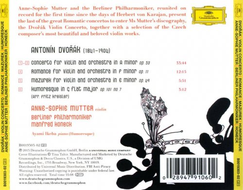 Anne-Sophie Mutter, Berliner Philharmoniker, Manfred Honeck - Dvorak: Violin Concerto, Romance, Mazurek (2013) CD-Rip