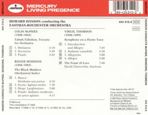 Howard Hanson, Eastman-Rochester Orchestra - Hanson Conducts McPhee, Sessions, Thomson (1992) CD-Rip