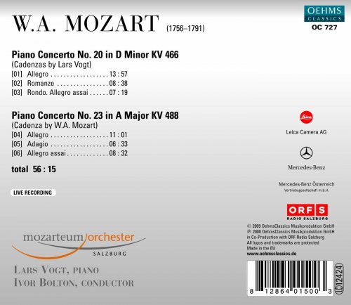 Lars Vogt, Ivor Bolton - Mozart: Piano Concertos Nos. 20 & 23 (2009) CD-Rip