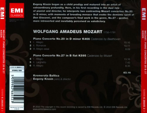 Evgeny Kissin, Kremerata Baltica - Mozart: Piano Concertos Nos. 20 & 27 (2010) CD-Rip