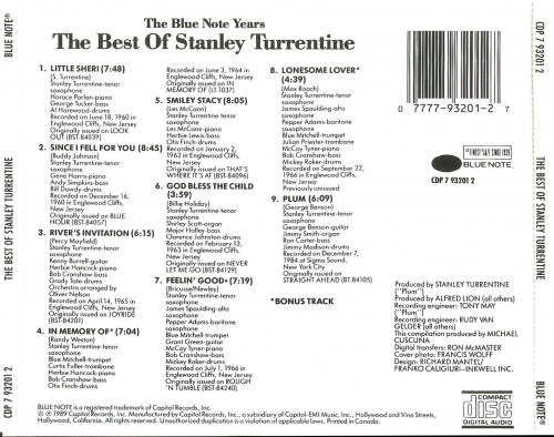 Stanley Turrentine - The Best of Stanley Turrentine (The Blue Note Years) (1989)