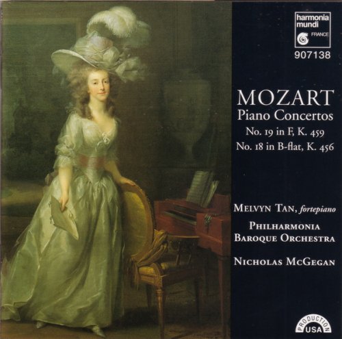 Melvyn Tan, Philharmonia Baroque Orchestra, Nicholas McGegan - Mozart: Piano Concertos No. 18 & 19 (1995) CD-Rip
