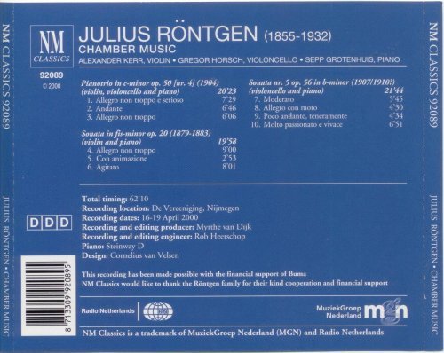 Alexander Kerr, Gregor Horsch, Sepp Grotenhuis - Julius Röntgen: Chamber Music (2000) CD-Rip