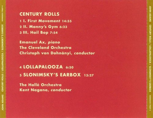 Emanuel Ax, Christoph von Dohnányi, Kent Nagano - John Adams: Century Rolls (2000) CD-Rip