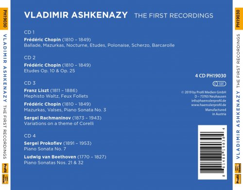 Vladimir Ashkenazy - The First Recordings (2019) [4CD Box Set]