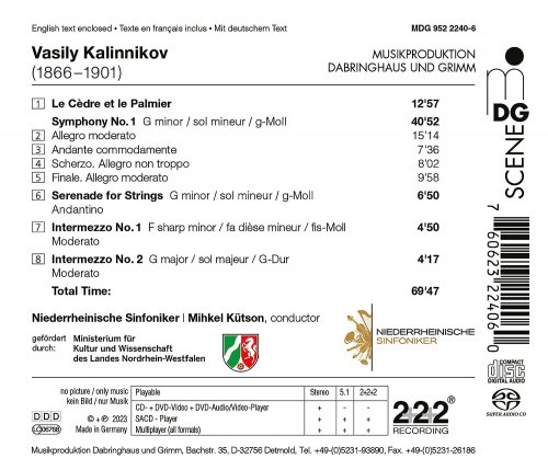 Niederrheinische Sinfoniker, Mihkel Kütson - Kalinnikov: Orchestral Works (2023)