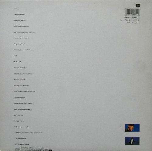 Pet Shop Boys - Always On My Mind (1987) LP