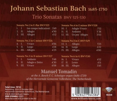 Manuel Tomadin - J.S. Bach: Trio Sonatas BWV 525-530 (2023) Hi-Res