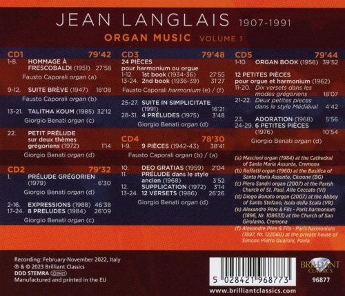 Giorgio Benati - Langlais: Organ Music, Vol. 1 (2023) Hi-Res