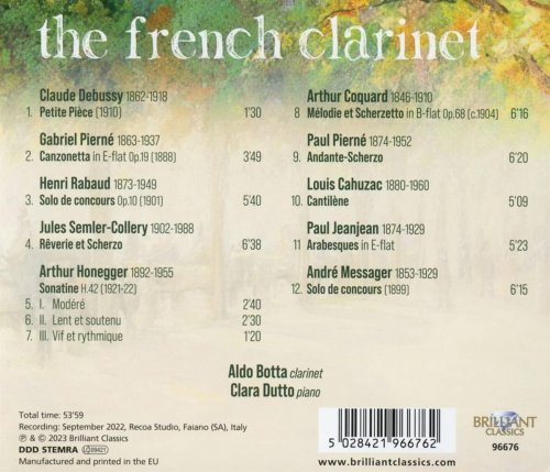 Aldo Botta - The French Clarinet, 19th & 20th Century Music for Clarinet & Piano (2023)