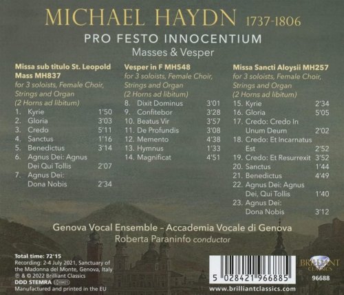 Accademia Vocale di Genova - Michael Haydn: Pro Festo Innocentium Masses & Vesper (2022) Hi-Res