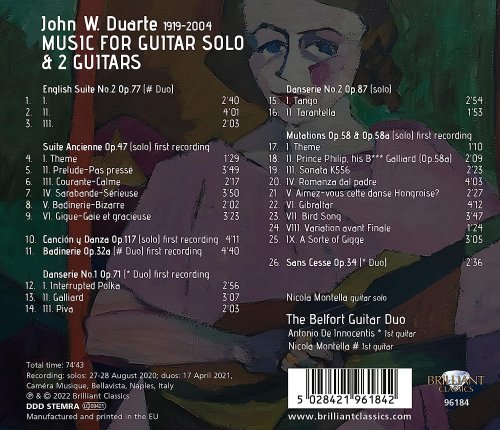 Antonio de Innocentis - Duarte: Music for Guitar Solo and 2 Guitars, Vol. 1 (2022)