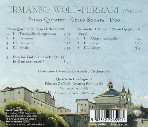 Costantino Catena - Wolf-Ferrari: Piano Quintet, Cello Sonata, Duo (2022)