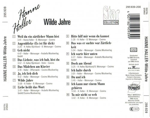 Hanne Haller - Wilde Jahre (1991) CD-Rip