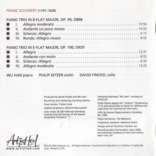 Wu Han, Philip Setzer, David Finckel - Schubert: Piano Trios (2008) CD-Rip