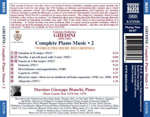 Massimo Giuseppe Bianchi - Ghedini: Complete Piano Music, Vol.2 (2011)