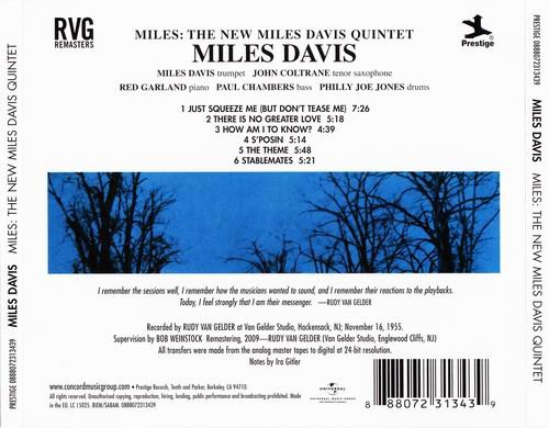 Miles Davis - Miles: The New Miles Davis Quintet (1955) {RVG Remasters} CD Rip