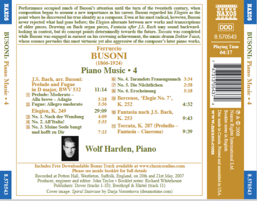 Wolf Harden - Busoni: Piano Music, Vol. 4 (2008)