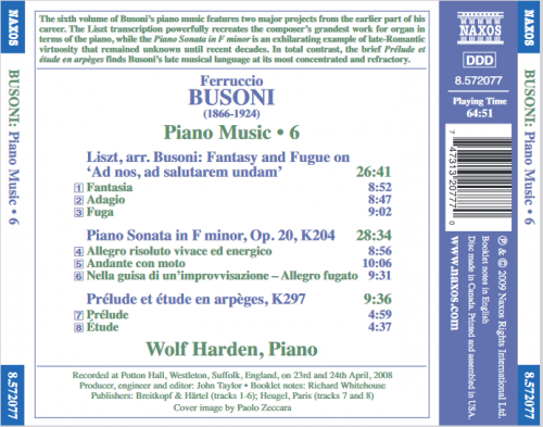 Wolf Harden - Busoni: Piano Music, Vol. 6 (2009)