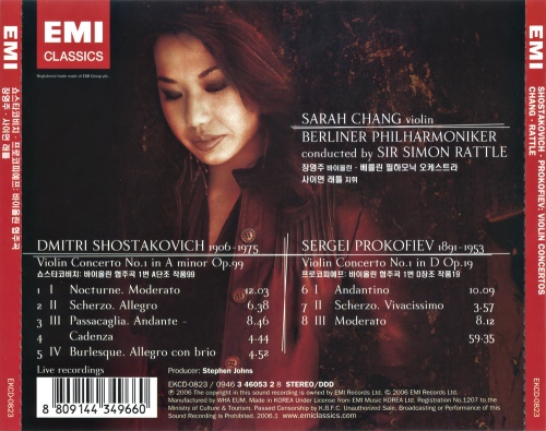 Sarah Chang, Sir Simon Rattle, Berliner Philharmoniker - Shostakovich, Prokofiev: Violin Concertos (2006) CD-Rip