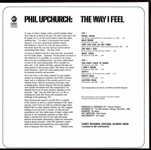 Phil Upchurch - The Way I Feel (1969) LP