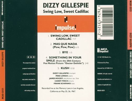 Dizzy Gillespie - Swing Low, Sweet Cadillac (1967) 320 kbps+CD Rip