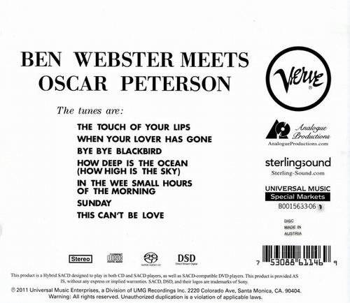 Ben Webster Meets Oscar Peterson - Ben Webster Meets Oscar Peterson (1959) CD Rip