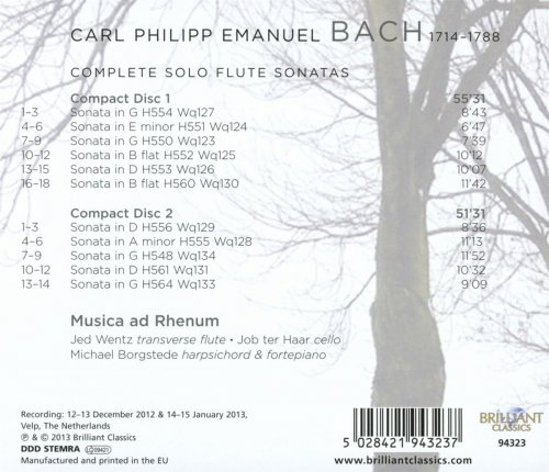 Jed Wentz, Michael Borgstede, Job ter Haar - C.P.E. Bach: Complete Solo Flute Sonatas (2013)