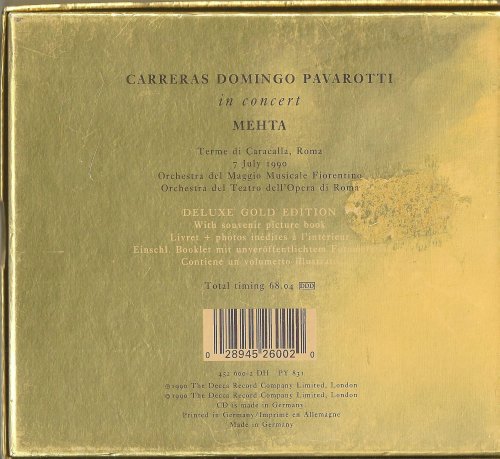 Luciano Pavarotti, Placido Domingo, Jose Carreras - Three Tenors: The Original Three Tenors In Concert Mehta (1990) CD-Rip
