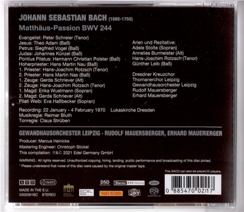 Rudolf Mauersberger - J.S. Bach: St. Matthew Passion (1970) [2021 3xSACD]