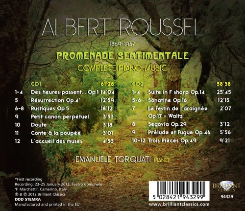 Emanuele Torquati - Roussel: Promenade sentimentale, Complete Piano Music (2013)