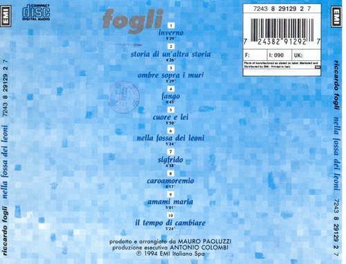 Riccardo Fogli - Nella Fossa Dei Leoni (1994) CD-Rip