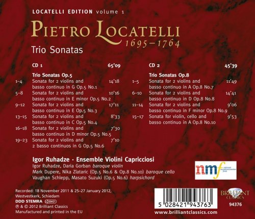 Ensemble Violini Capricciosi - Locatelli: Trio Sonatas (2012)
