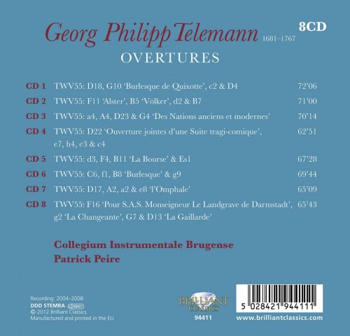 Collegium Instrumentale Brugense, Patrick Peire - Telemann: Overtures [8CD] (2012)