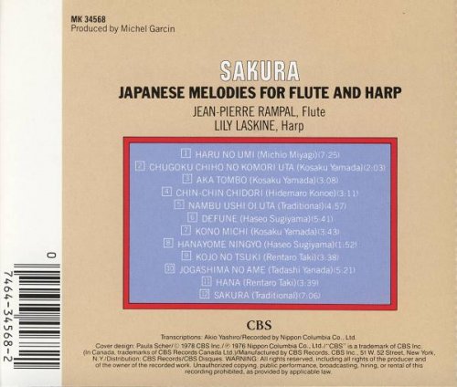 Lily Laskine, Jean-Pierre Rampal - Sakura: Japanese Melodies for Flute and Harp (1986) CD-Rip